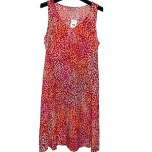 J.Jill size 16P Confetti Print Pleated Front Cocktail Party Shift Dress